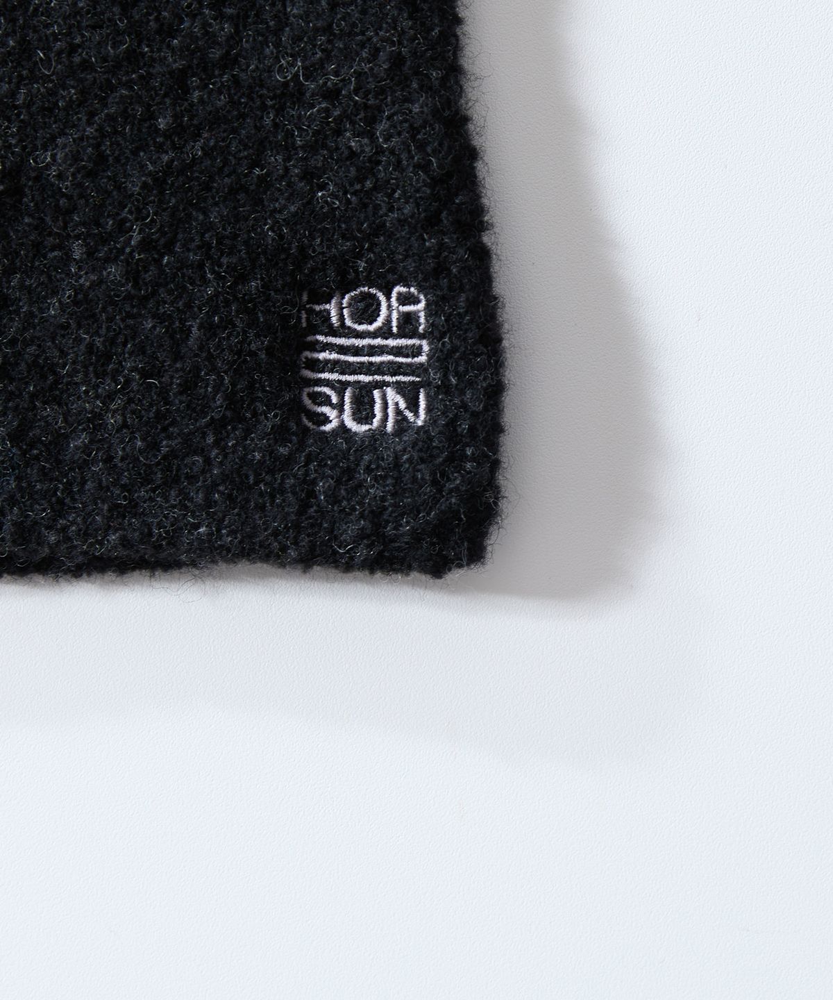 홀리선(HORLISUN) Bless Boucle Knit Rib Finger Gloves Dark Charcoal