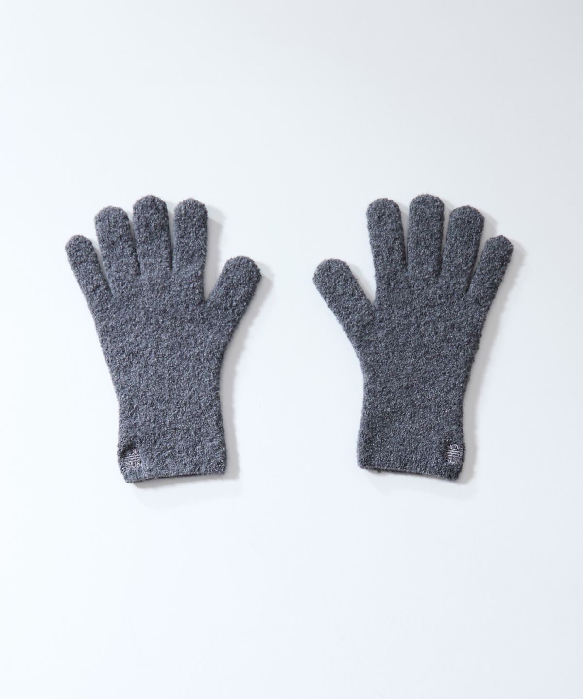 홀리선(HORLISUN) Bless Boucle Knit Rib Finger Gloves Charcoal Gray