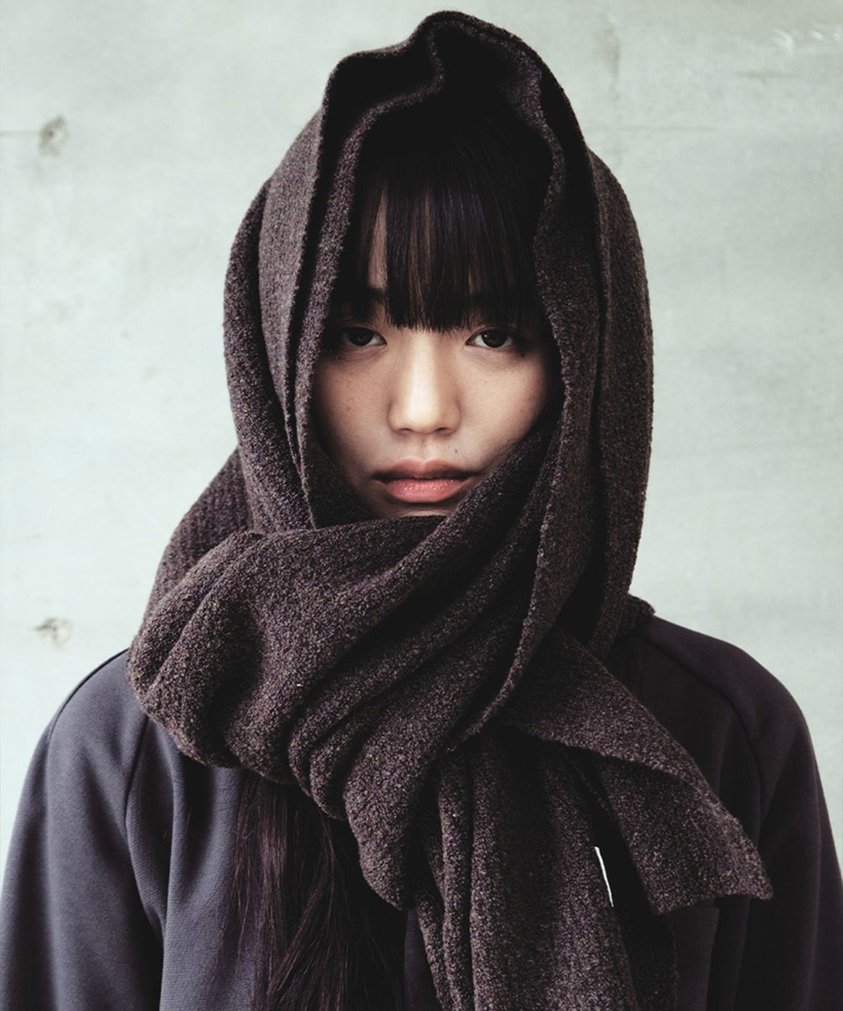 홀리선(HORLISUN) Skiff Boucle Knit Rib Muffler Multi Demitasse