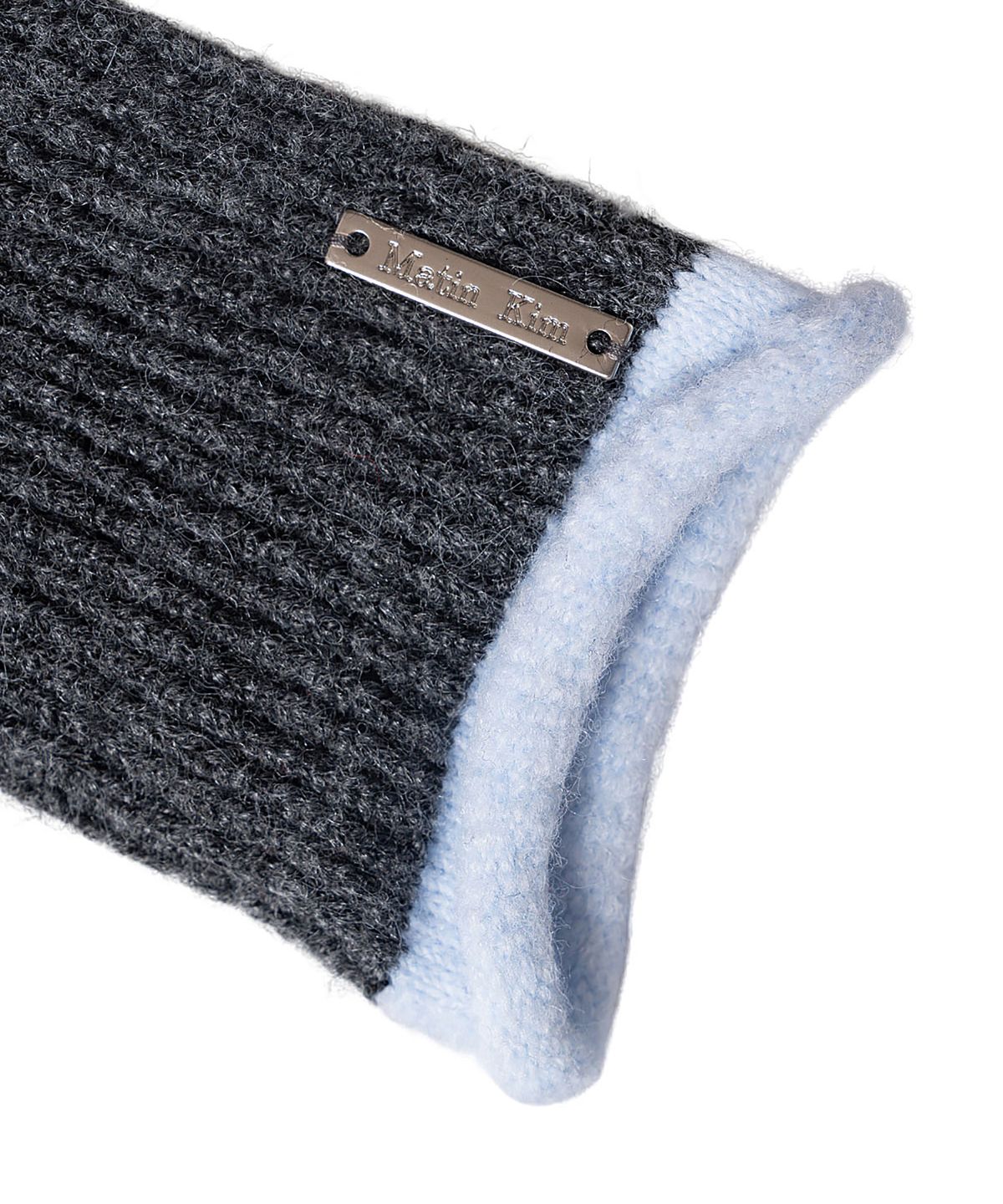 마뗑킴(MATIN KIM) COLOR-BLOCK CUFF GLOVES FOR WOMEN IN GREY