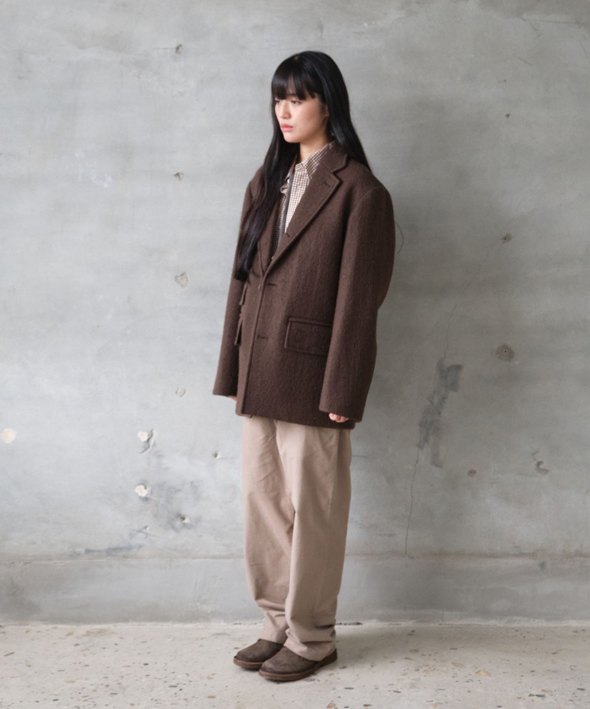 홀리선(HORLISUN) Austin Heavy Wool Single Coat Brown