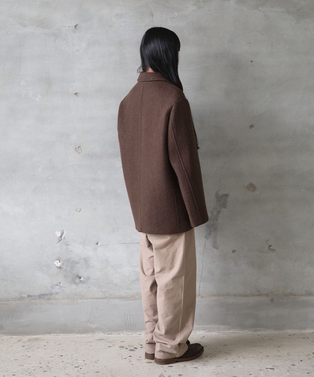 홀리선(HORLISUN) Austin Heavy Wool Single Coat Brown