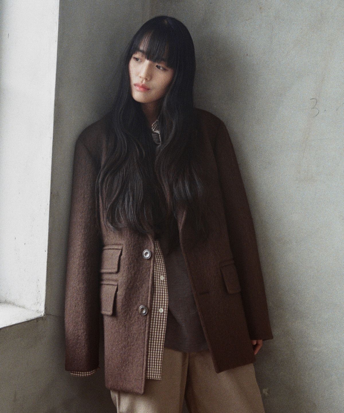 홀리선(HORLISUN) Austin Heavy Wool Single Coat Brown