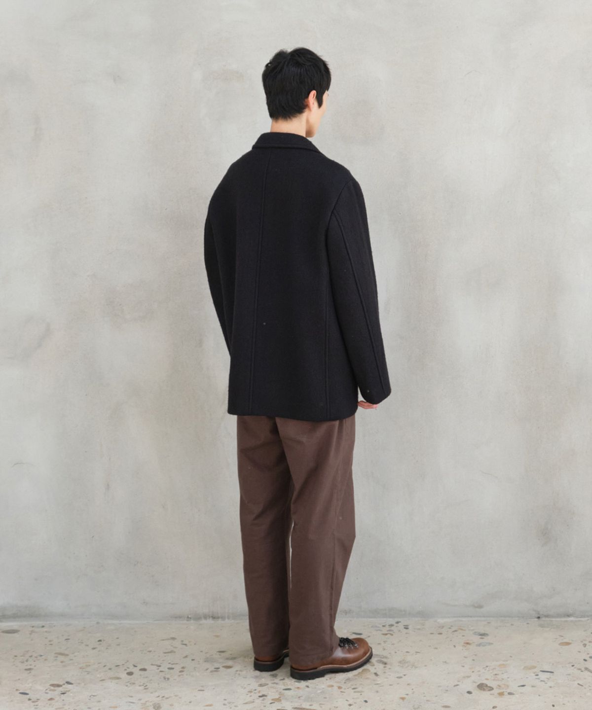 홀리선(HORLISUN) Austin Heavy Wool Single Coat Black