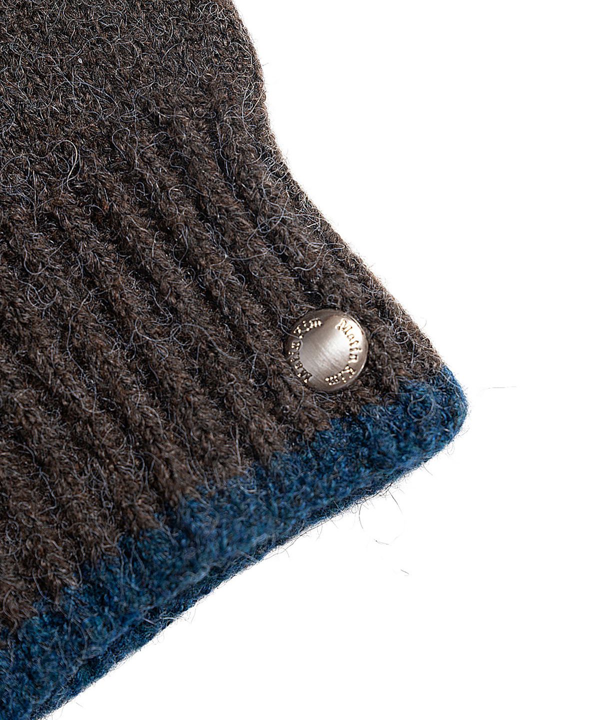 마뗑킴(MATIN KIM) COLOR-BLOCK CUFF GLOVES FOR MEN IN BROWN