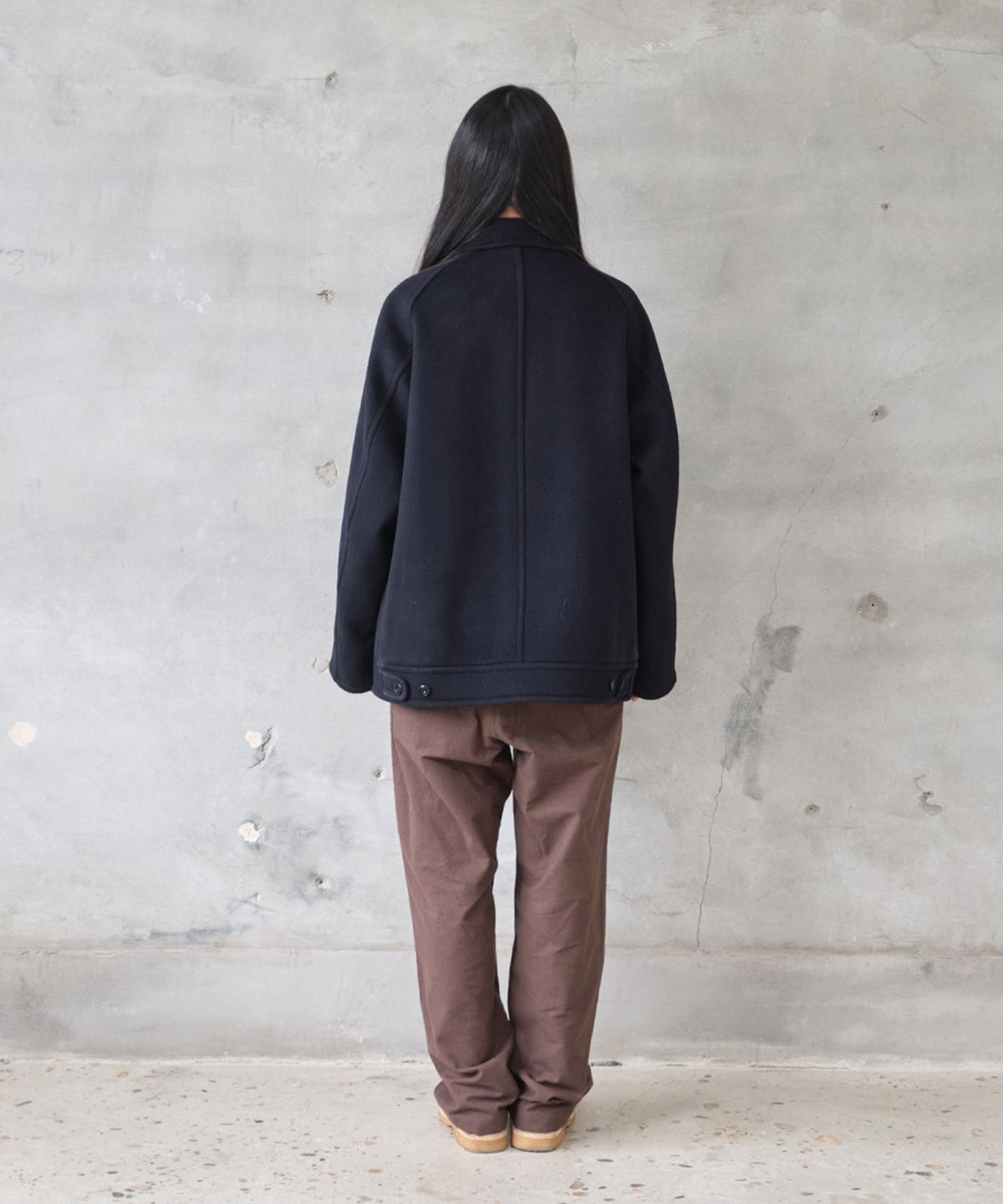 홀리선(HORLISUN) Maple Raglan Wool Short Coat Dark Navy