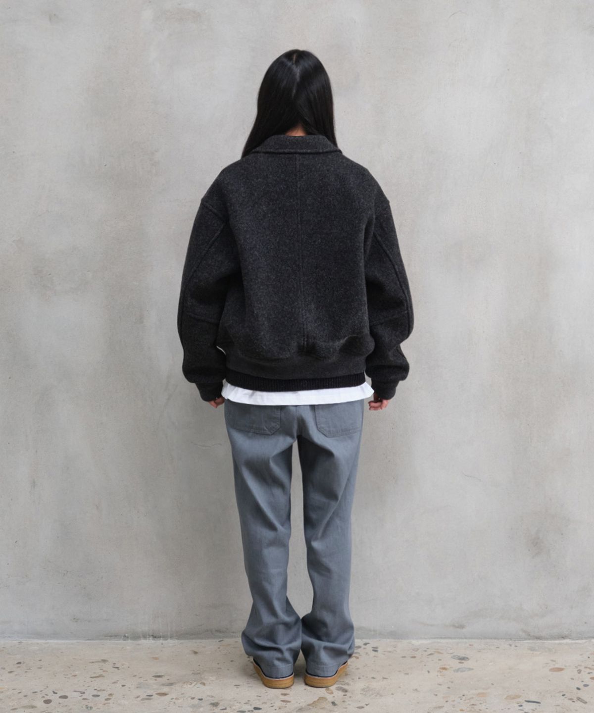 홀리선(HORLISUN) Irish Wool Jacket Melange Charcoal
