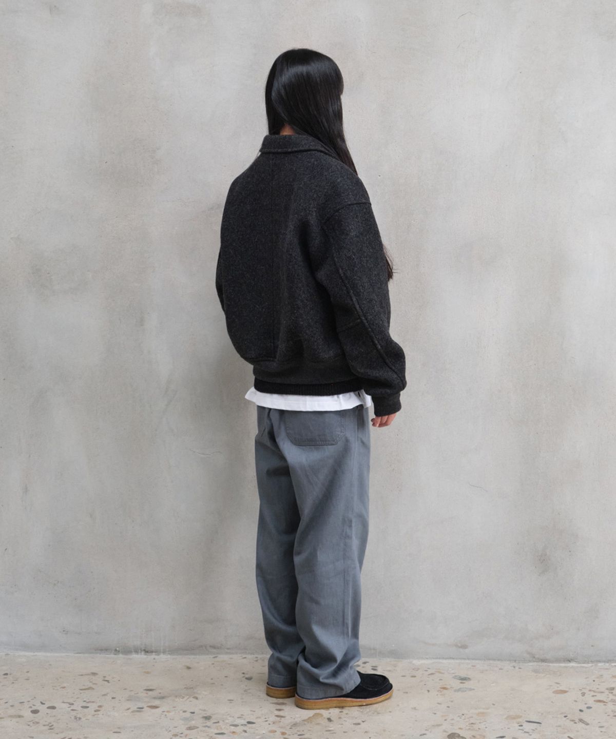 홀리선(HORLISUN) Irish Wool Jacket Melange Charcoal