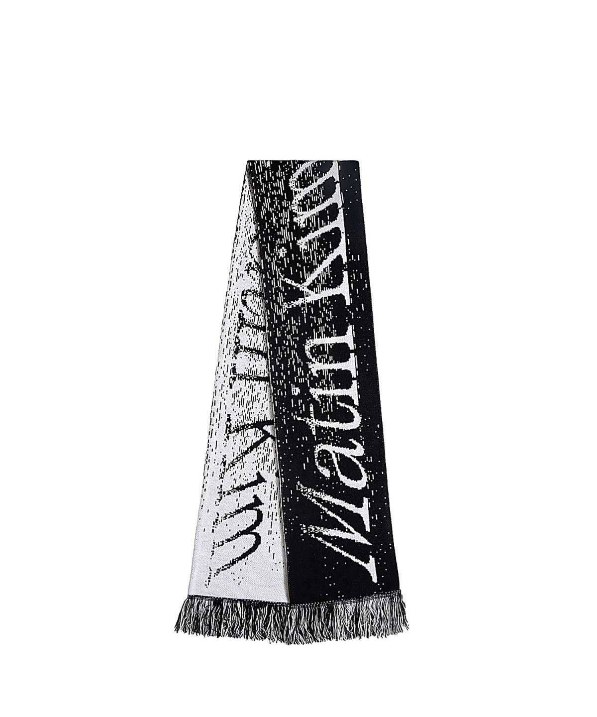 마뗑킴(MATIN KIM) CONTRAST LOGO JACQUARD MUFFLER IN BLACK