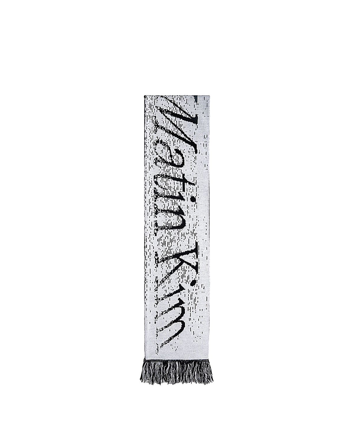 마뗑킴(MATIN KIM) CONTRAST LOGO JACQUARD MUFFLER IN BLACK