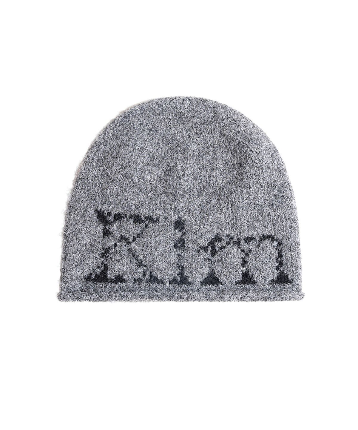 마뗑킴(MATIN KIM) BOUCLE CRACK LOGO BEANIE IN GREY