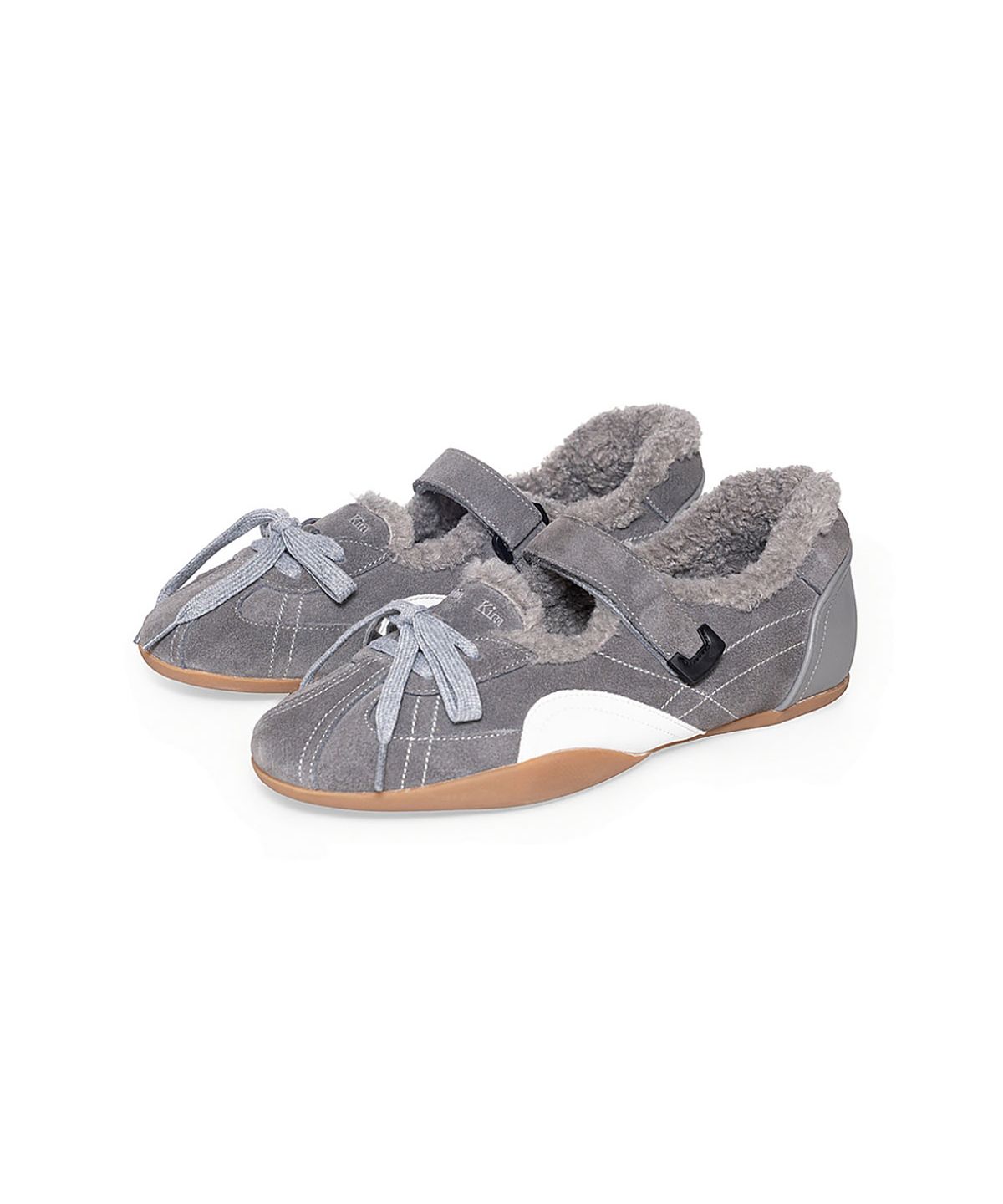 마뗑킴(MATIN KIM) SPORTY SHEARLING MARY JANE SNEAKERS IN GREY