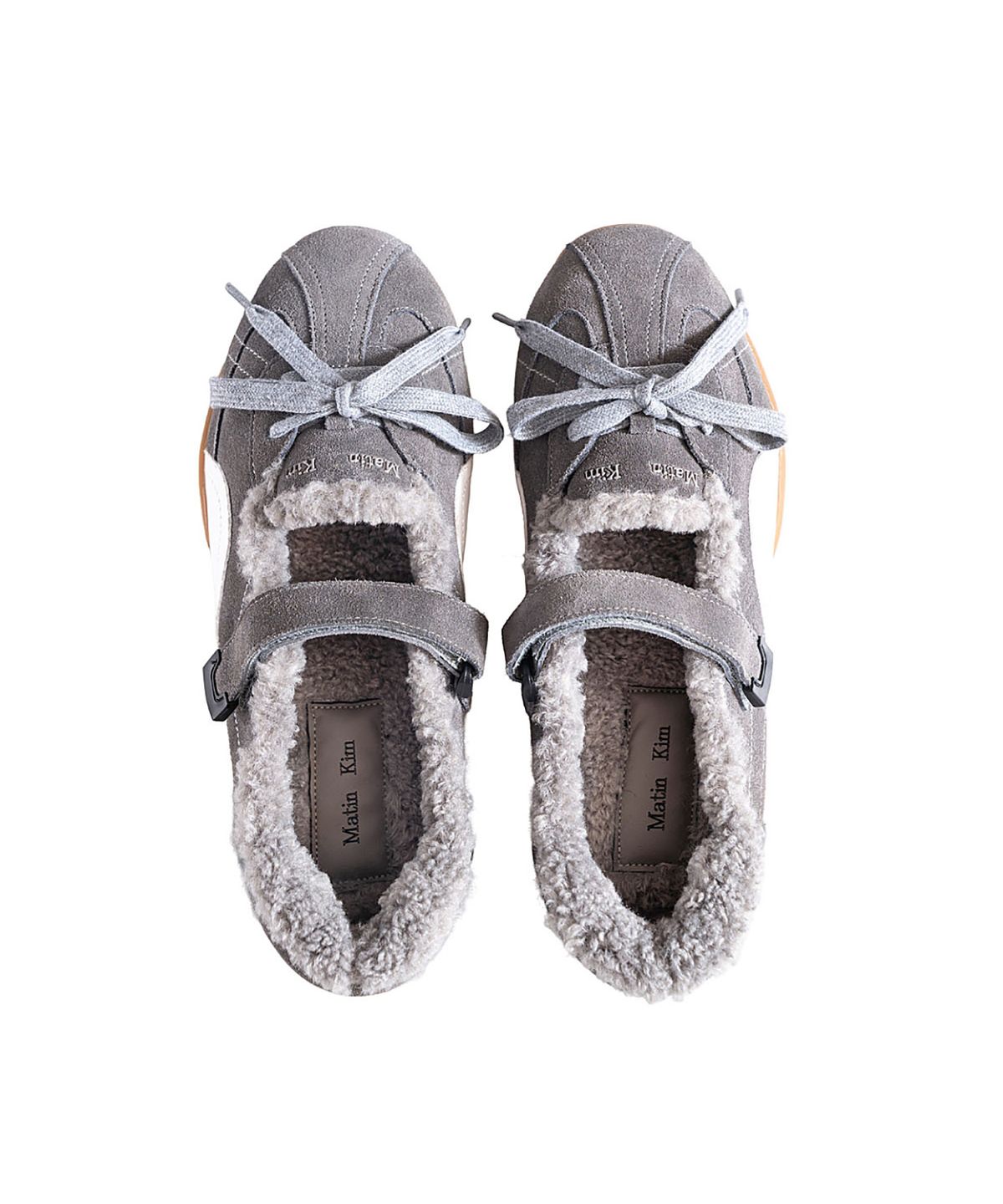 마뗑킴(MATIN KIM) SPORTY SHEARLING MARY JANE SNEAKERS IN GREY