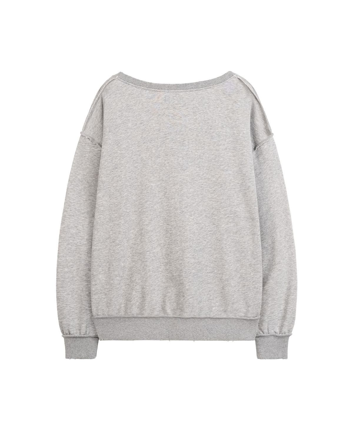 지제뮤지엄(ZIZEMUSEUM) DEEP V-NECK OVERSIZED SWEATSHIRT (MELANGE  GRAY)
