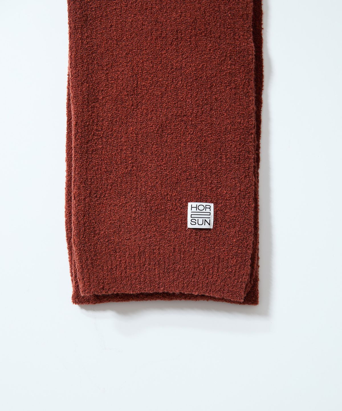 홀리선(HORLISUN) Skiff Boucle Knit Rib Muffler Brick