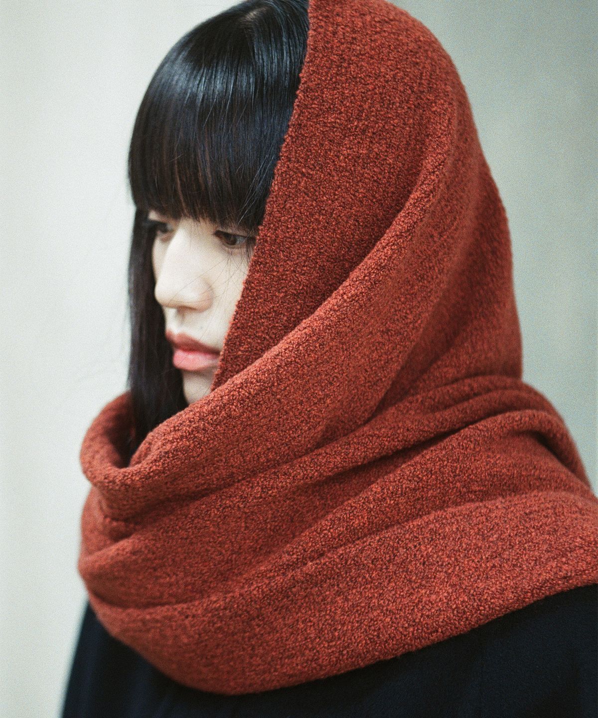 홀리선(HORLISUN) Skiff Boucle Knit Rib Muffler Brick