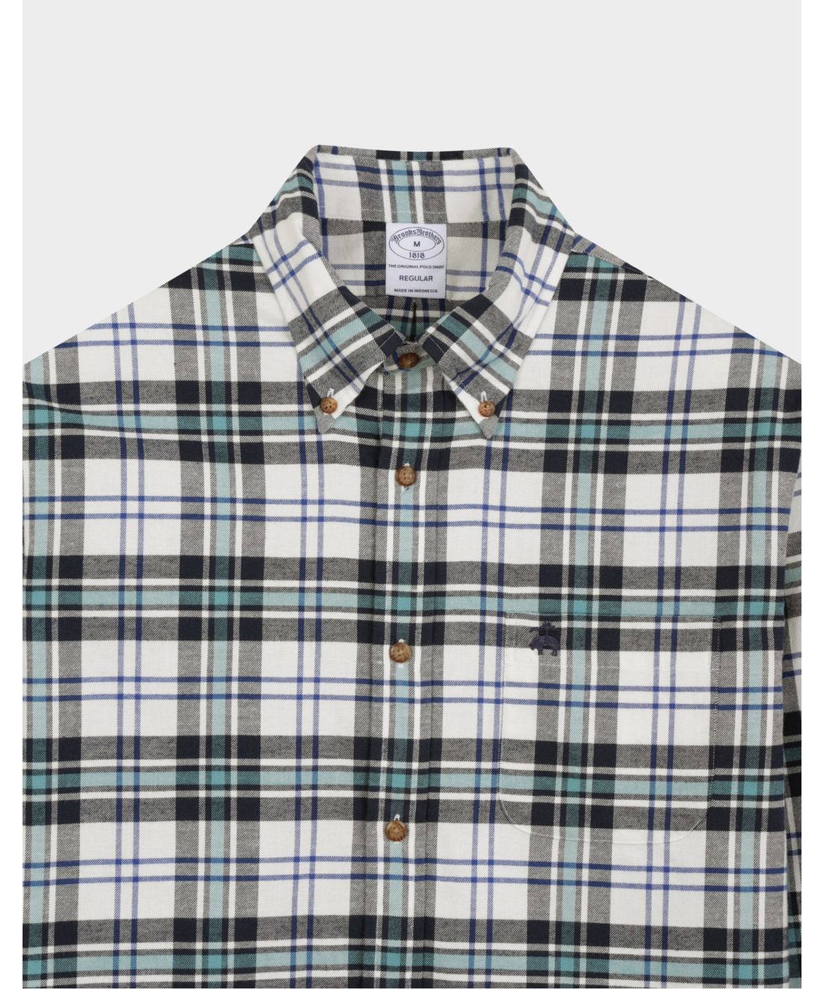 브룩스 브라더스(BROOKS BROTHERS) 플란넬 체크 셔츠 (아이보리) (BBTHMFG401)
