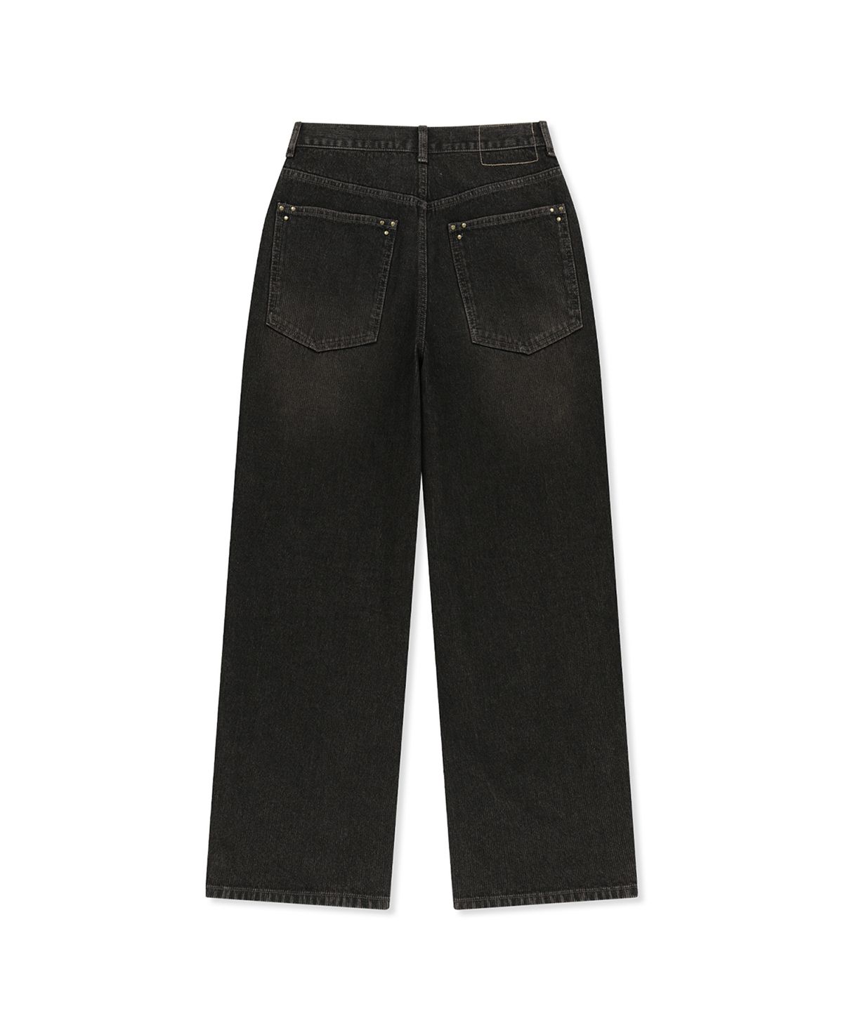 마뗑킴(MATIN KIM) WASHED RIB DENIM PANTS IN DARK GREY