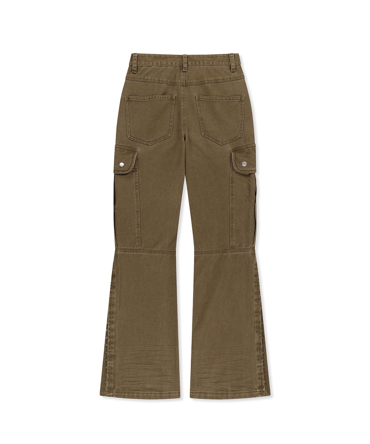 마뗑킴(MATIN KIM) MULTI HOOK BOOTCUT CARGO PANTS IN KHAKI