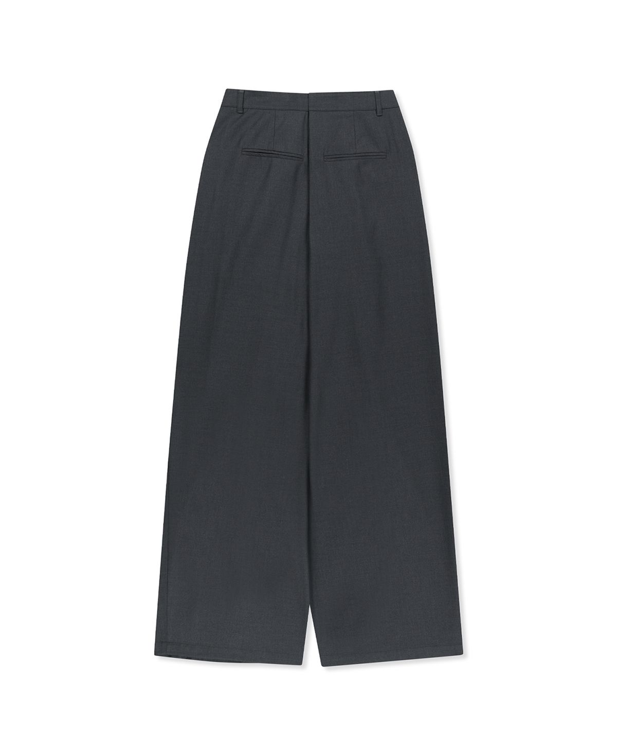 마뗑킴(MATIN KIM) DOUBLE PLEAT CROSS WAIST TROUSERS IN CHARCOAL