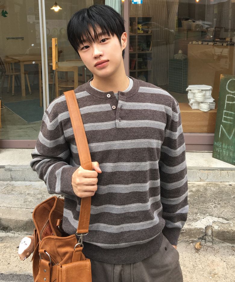 [오정규 PICK] [ON]울 혼방 헨리넥 세미 오버핏 데일리 니트 - 4color