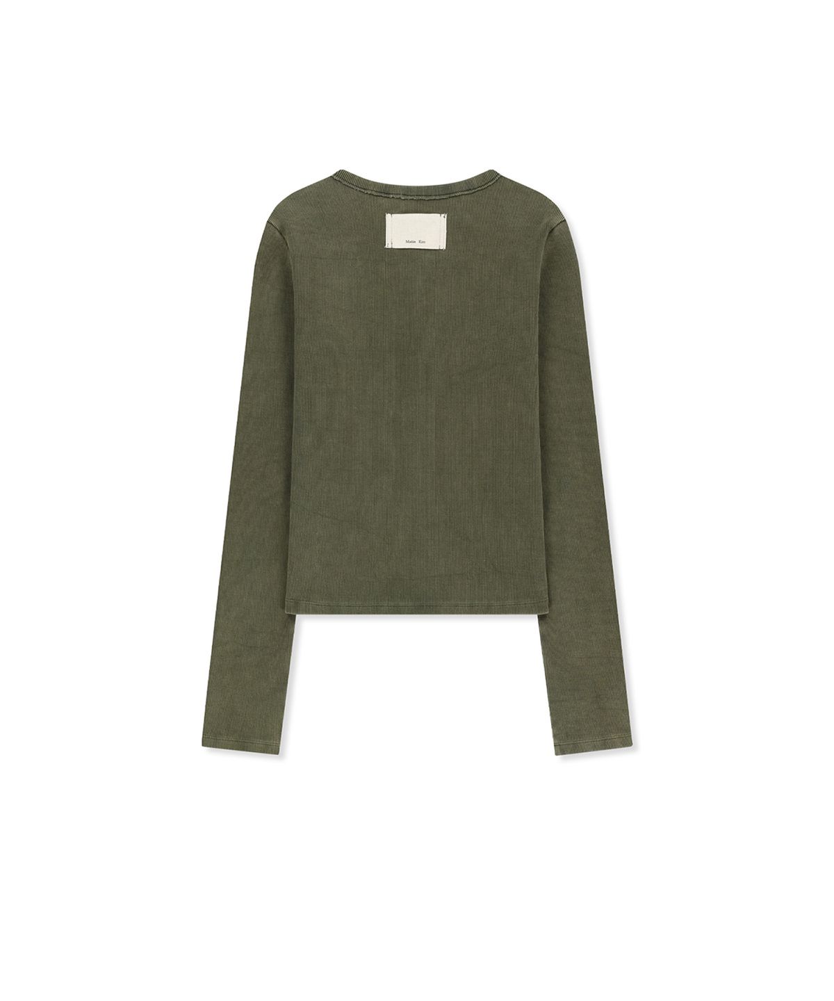 마뗑킴(MATIN KIM) WASHED RIB BUTTON DETAIL TOP IN KHAKI