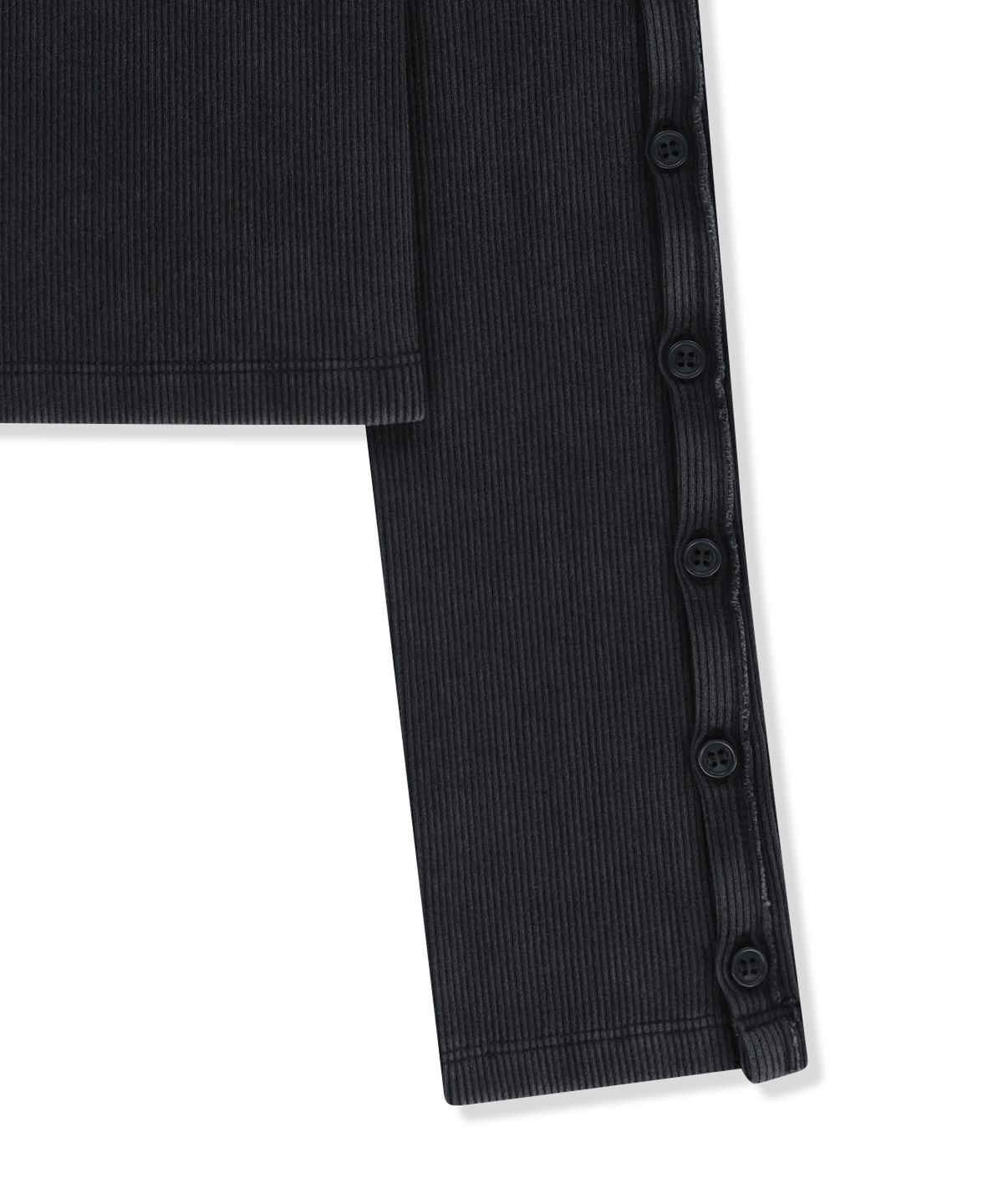 마뗑킴(MATIN KIM) WASHED RIB BUTTON DETAIL TOP IN CHARCOAL