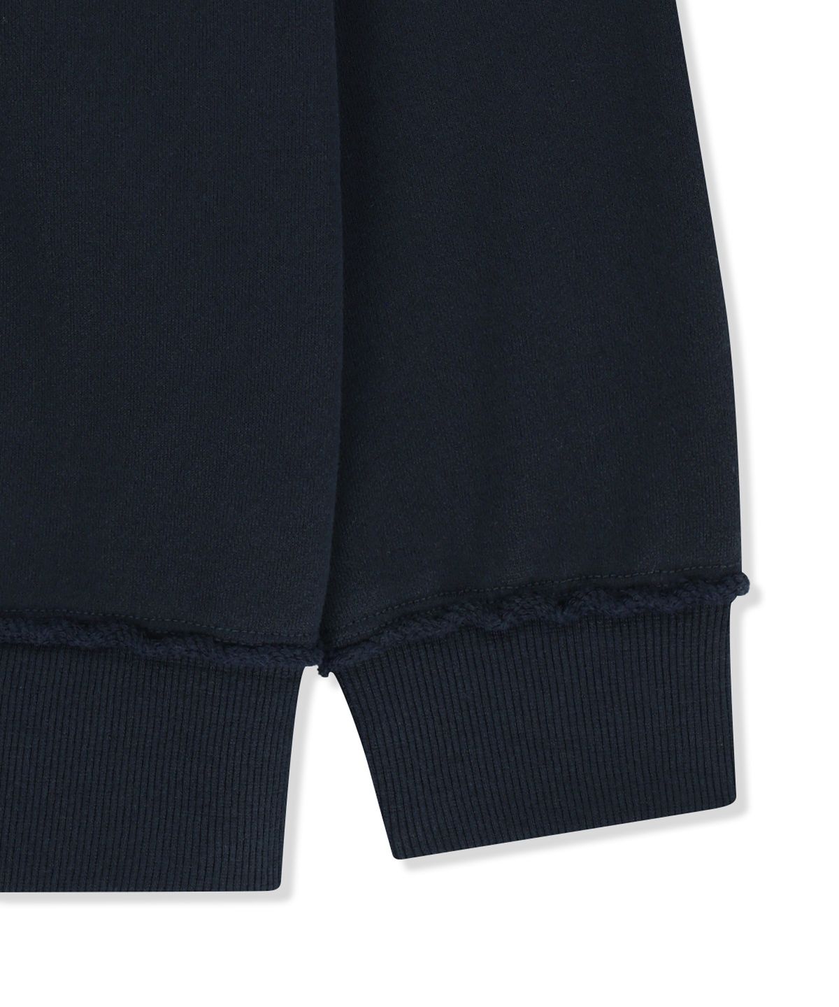 마뗑킴(MATIN KIM) APPLIQUE LOGO COLLAR QUARTER ZIP UP IN NAVY