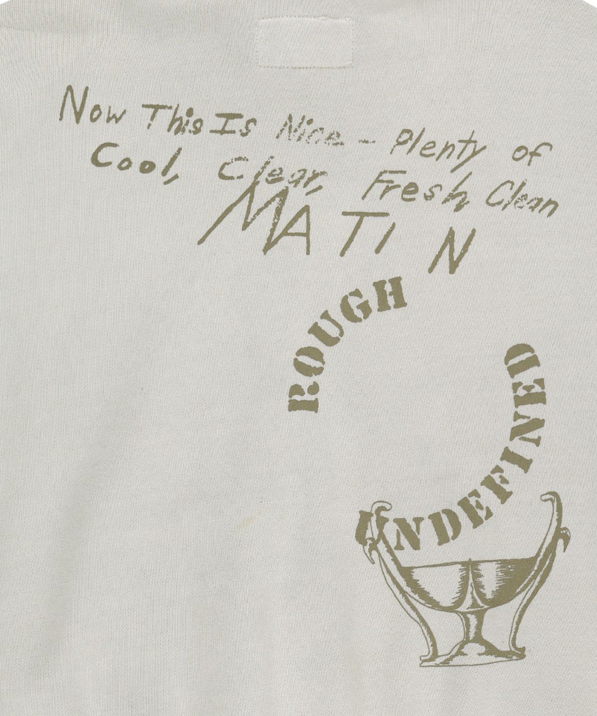 마뗑킴(MATIN KIM) VINTAGE GRAFFITI FUR-TRIM HOODY ZIP UP IN LIGHT BEIGE