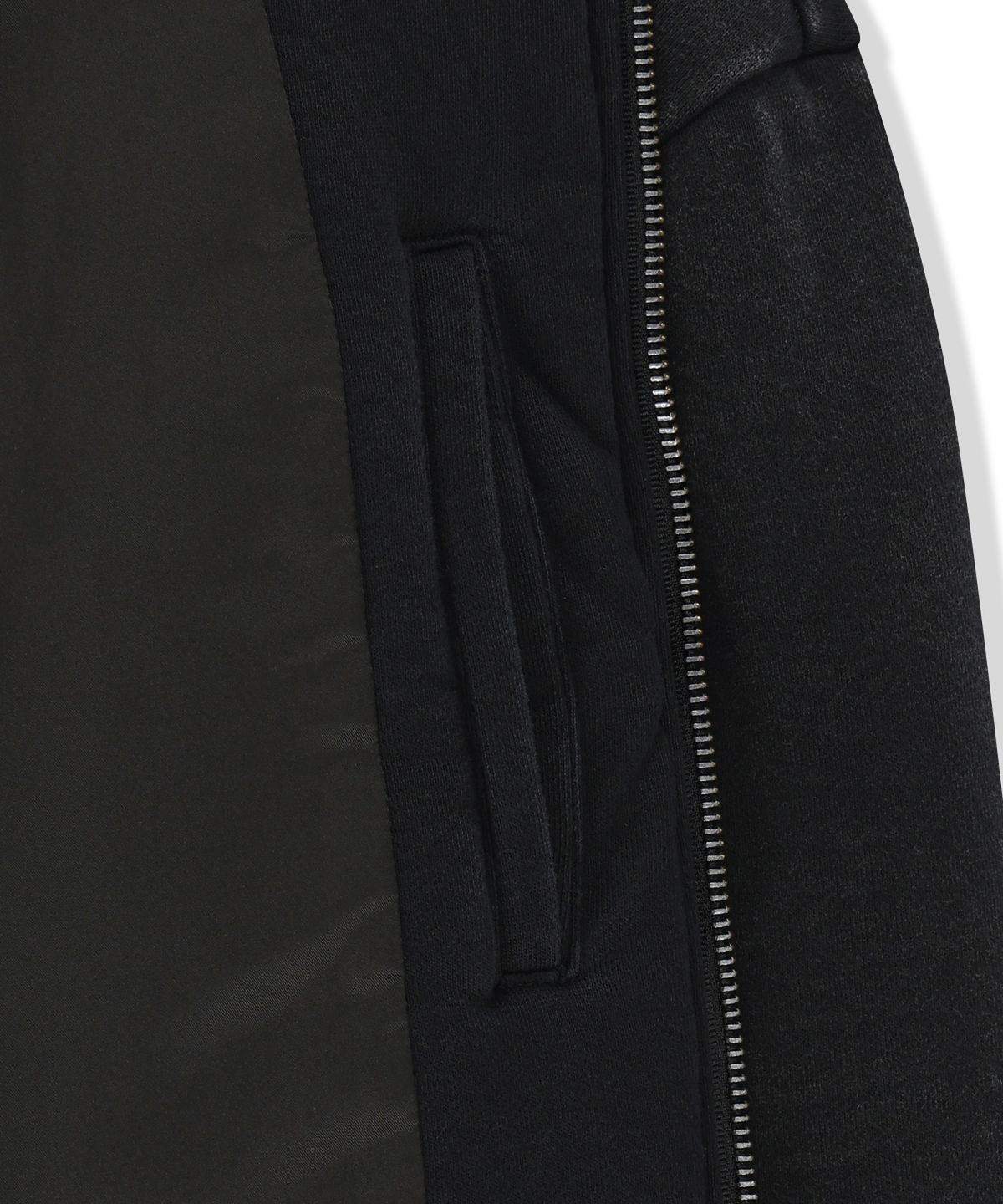 마뗑킴(MATIN KIM) CONTRAST RIB BACK LOGO TERRY BOMBER IN CHARCOAL