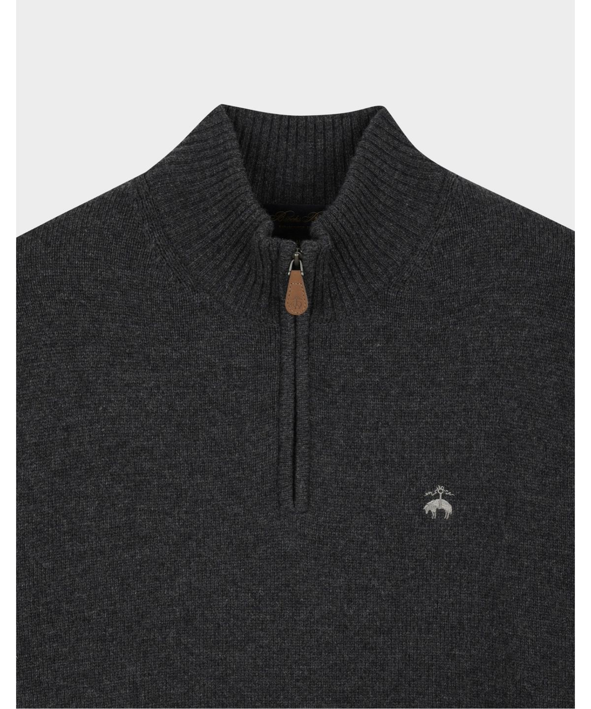 브룩스 브라더스(BROOKS BROTHERS) [Heritage] 울 캐시미어 하프 집업 스웨터 (차콜) (BBWZMHG415)