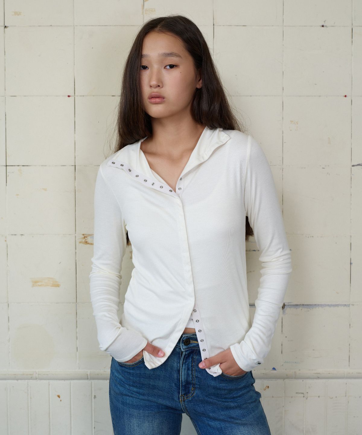 무드베러(MOODBETTER) FREESTYLE BUTTON LONG SLEEVE IVORY