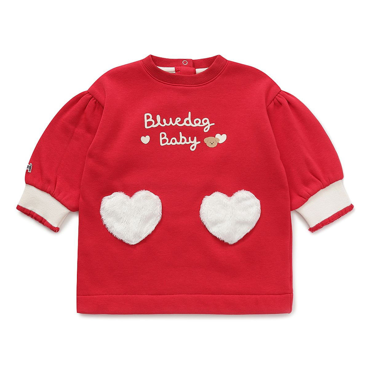 블루독 베이비(BLUEDOGBABY) 로고 하트 드레스 (45C70-674-02)