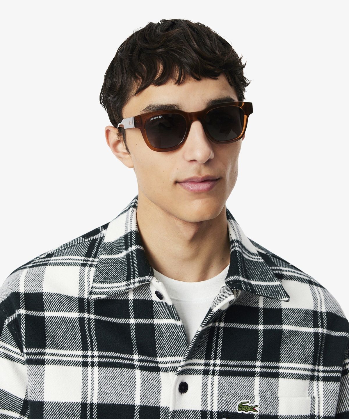 라코스테(LACOSTE) 남성 플란넬 체크 셔켓 CH3778-56N 4IR