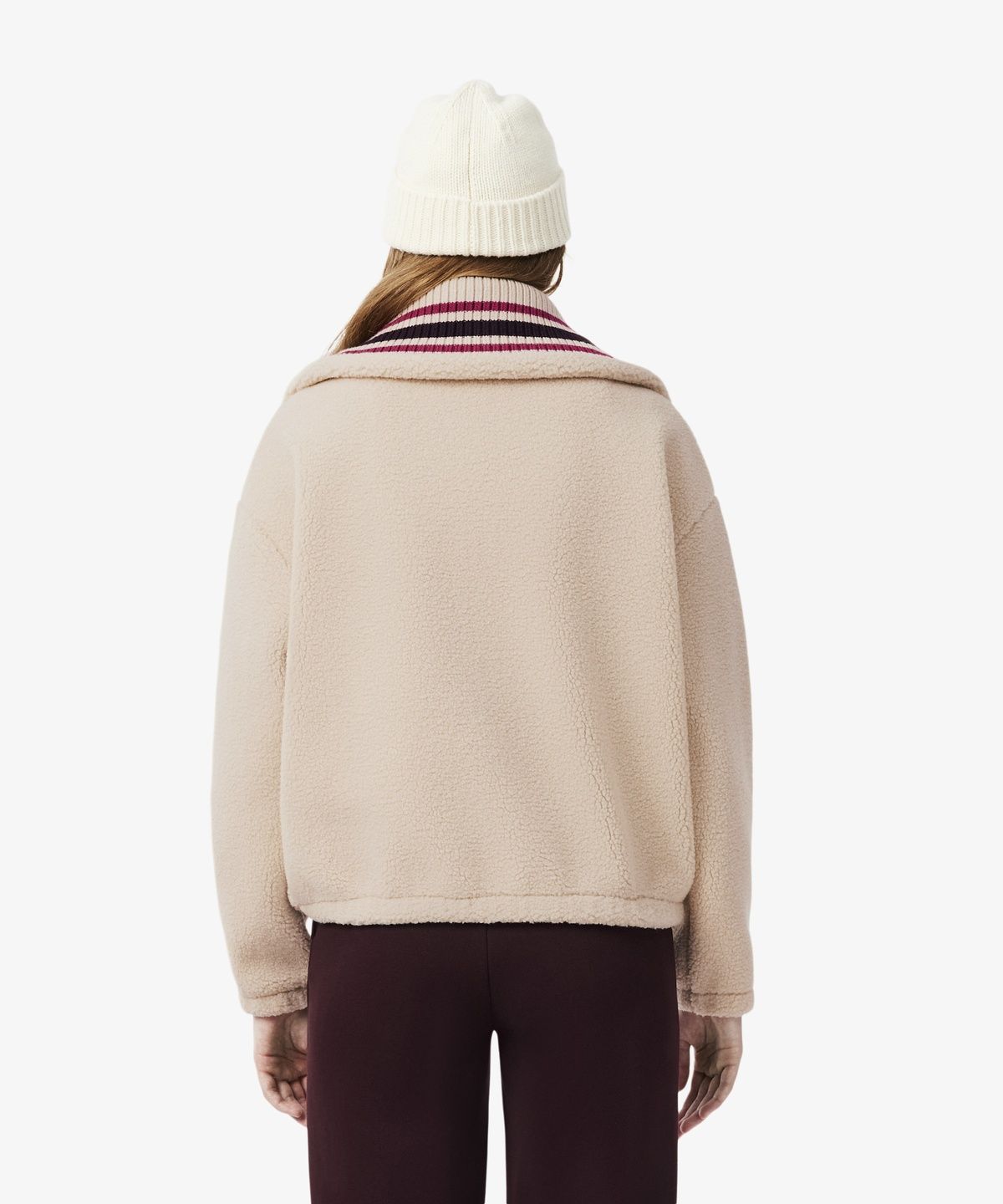 라코스테(LACOSTE) 여성 와이드 카라 쉐르파 점퍼 SF8330-56N S69