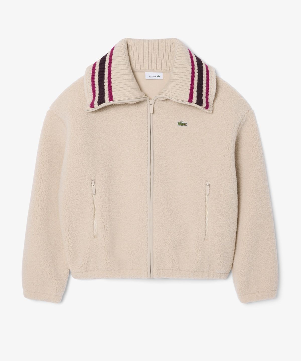 라코스테(LACOSTE) 여성 와이드 카라 쉐르파 점퍼 SF8330-56N S69