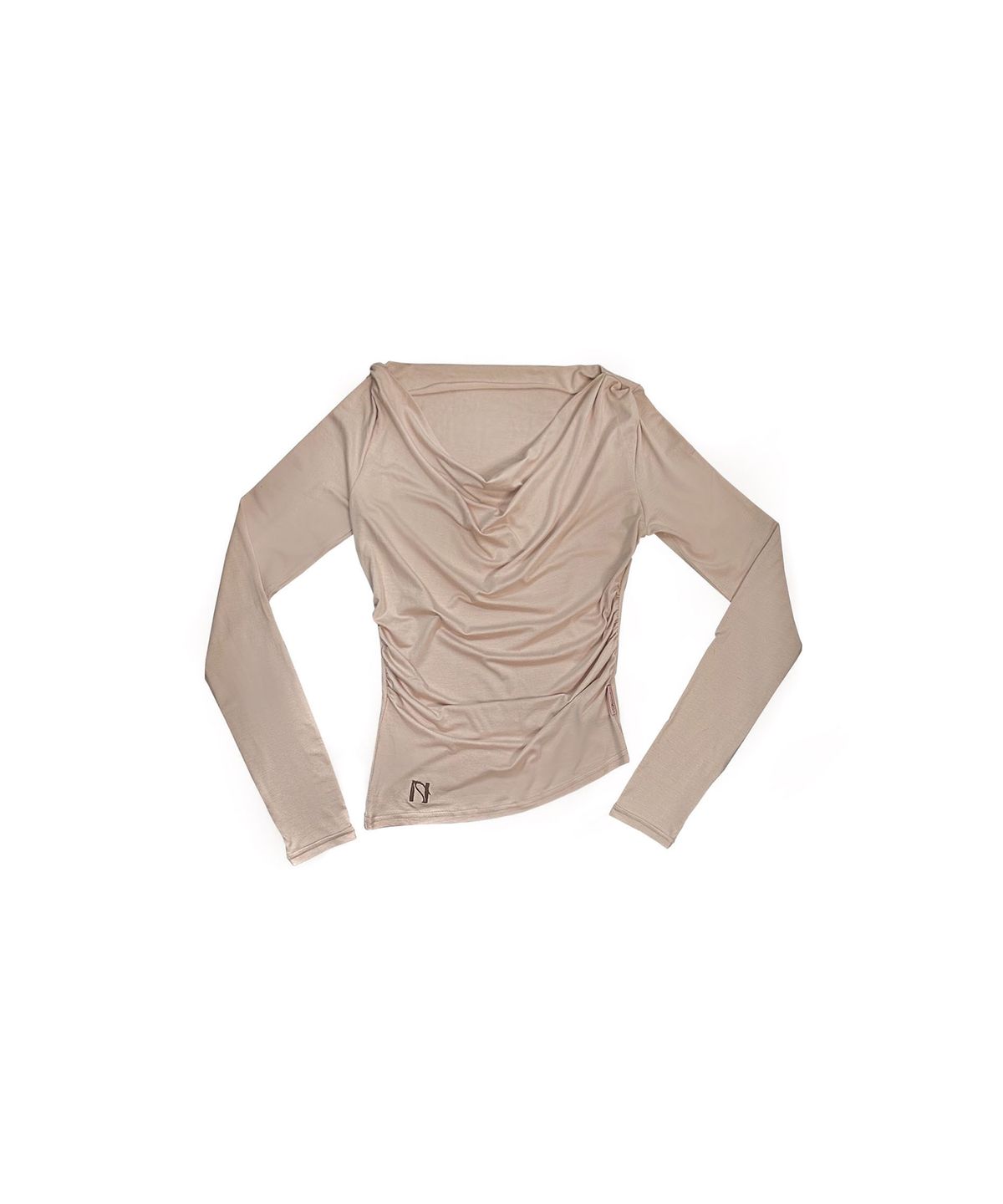 뉴얼린(NEWALRIN) Meow Draping shrring Boat neck Top(4colors)