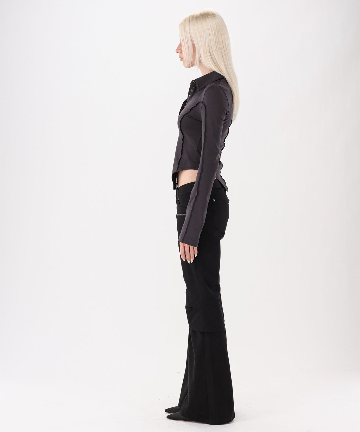 녹타브(NOCTAVE) Collar Slim Top Charcoal