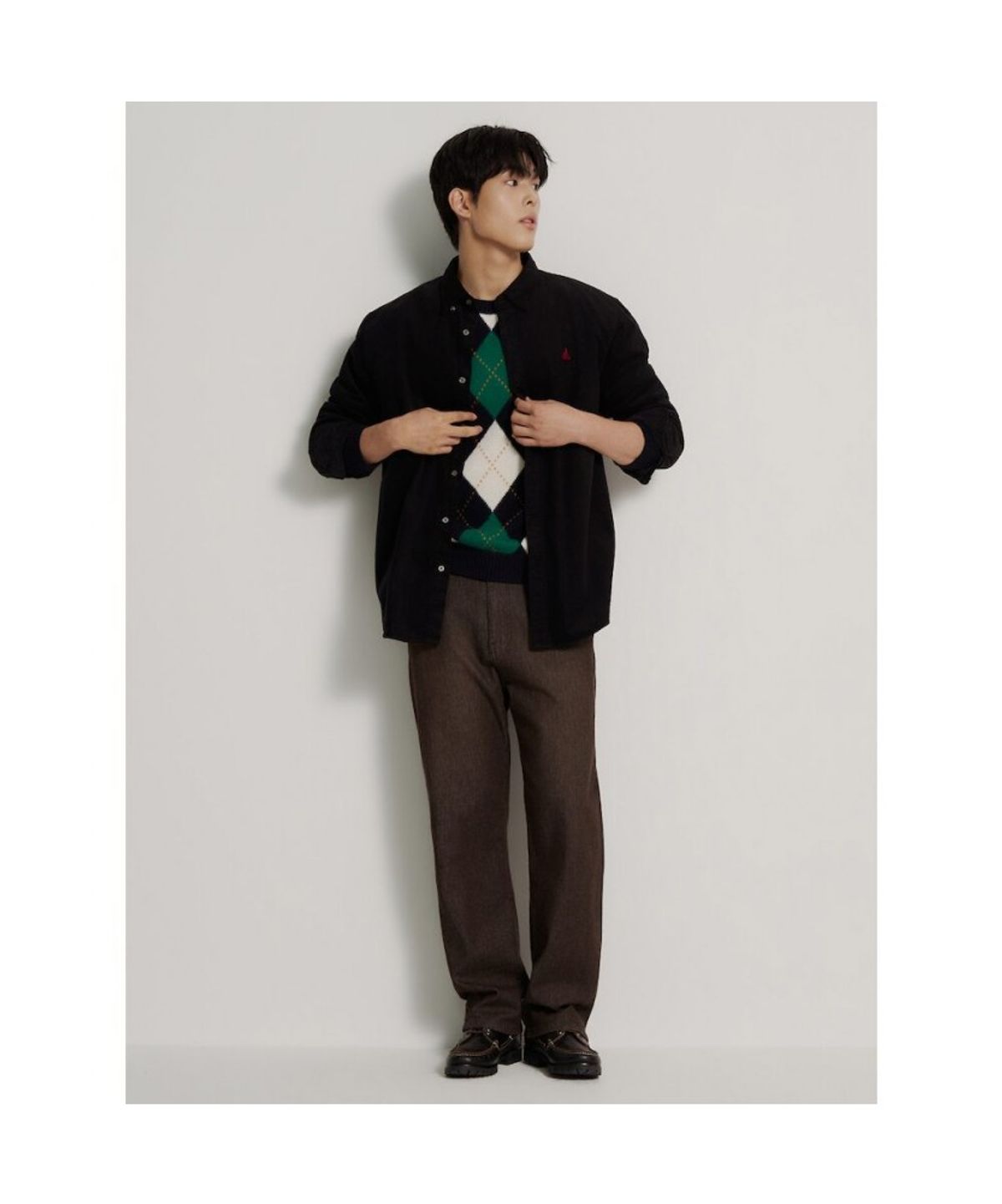 빈폴 멘(BEANPOLE MEN) [Essential] 남녀공용 코듀로이 솔리드 셔츠  블랙