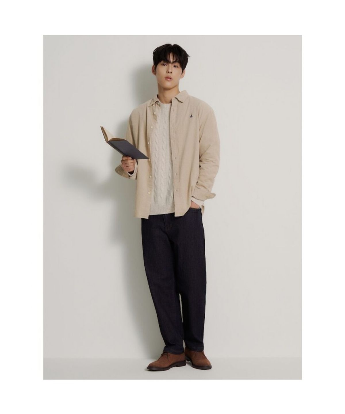 빈폴 멘(BEANPOLE MEN) [Essential] 남녀공용 코듀로이 솔리드 셔츠  베이지