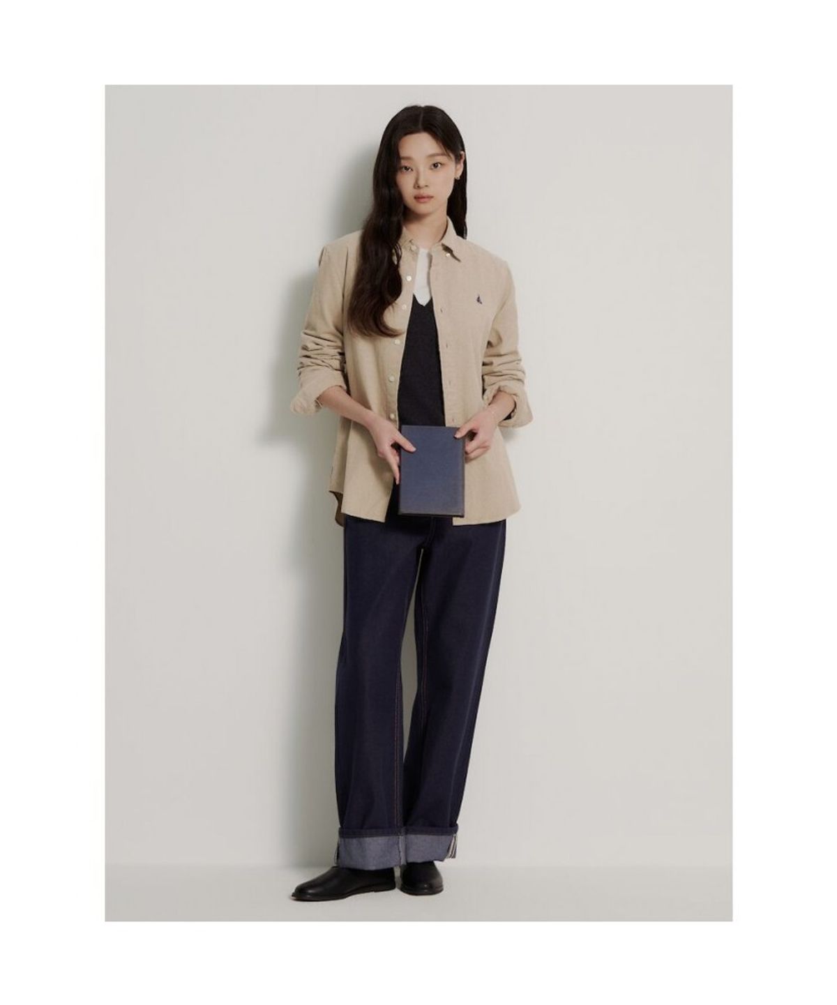 빈폴 멘(BEANPOLE MEN) [Essential] 남녀공용 코듀로이 솔리드 셔츠  베이지