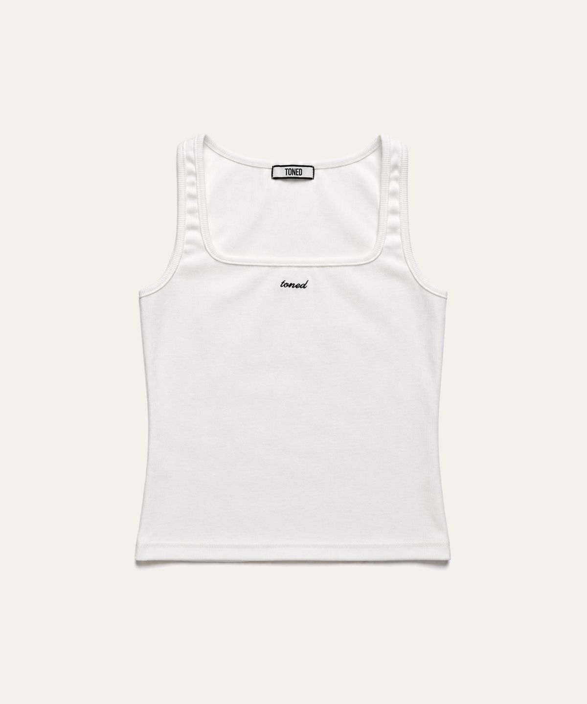 톤드(TONED) Square neck sleeveless top (off-white)