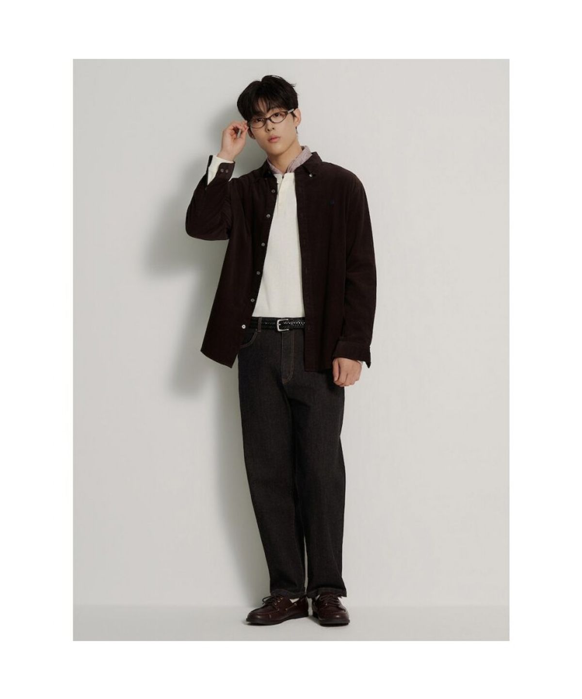 빈폴 멘(BEANPOLE MEN) [Essential] 남녀공용 코듀로이 솔리드 셔츠  브라운