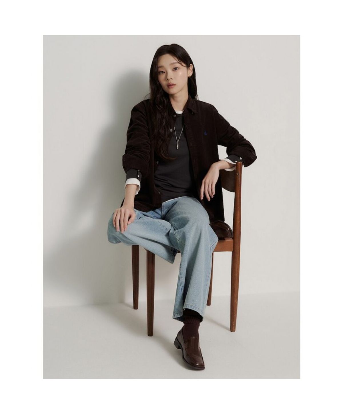 빈폴 멘(BEANPOLE MEN) [Essential] 남녀공용 코듀로이 솔리드 셔츠  브라운