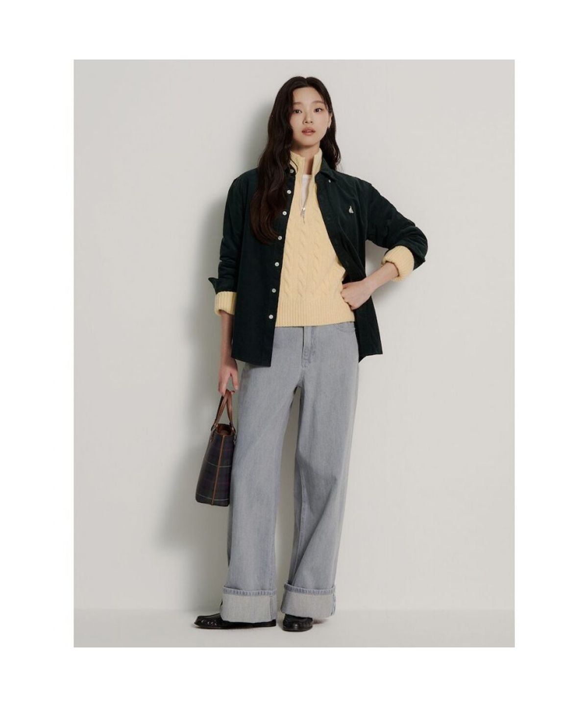 빈폴 멘(BEANPOLE MEN) [Essential] 남녀공용 코듀로이 솔리드 셔츠  그린