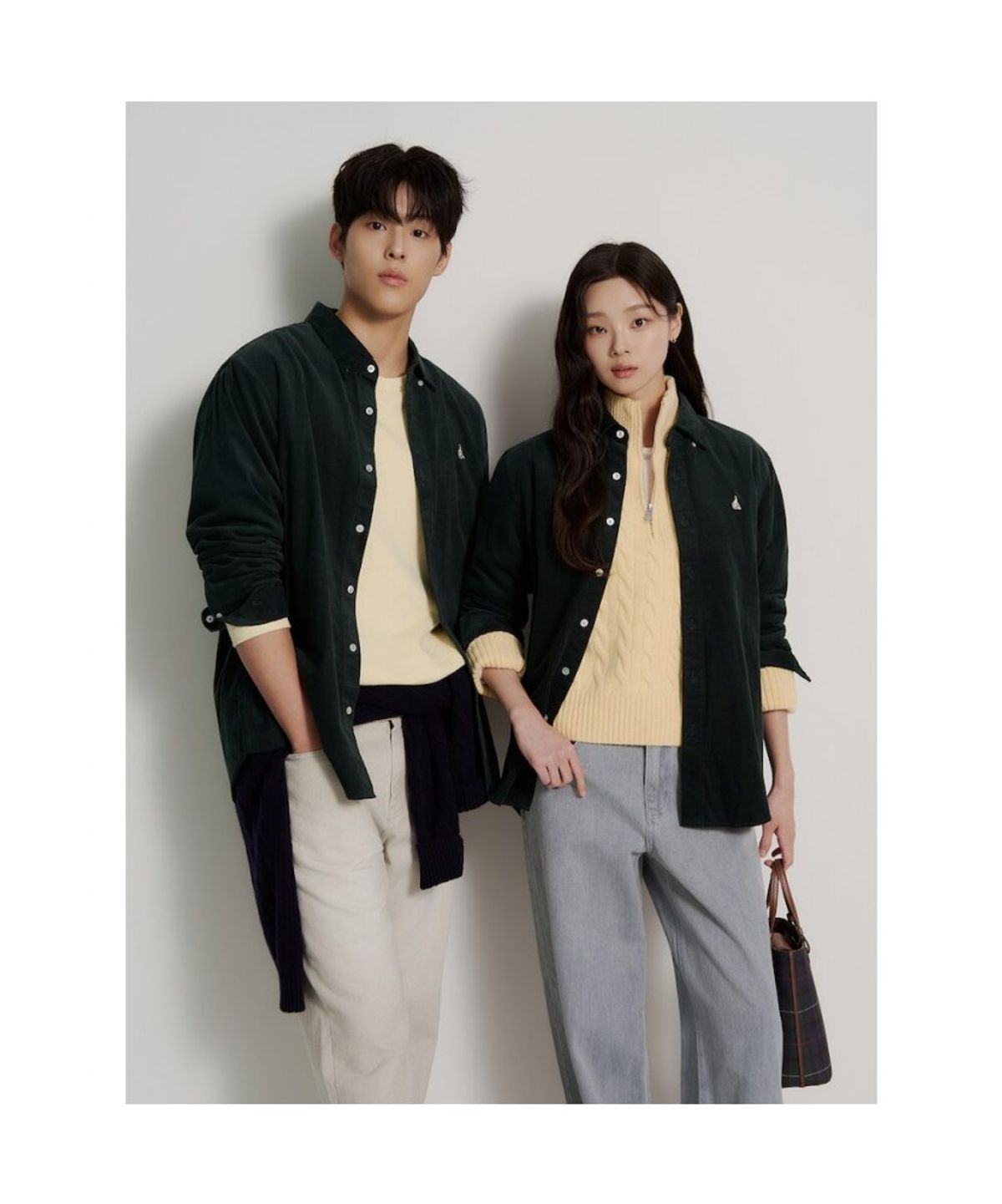 빈폴 멘(BEANPOLE MEN) [Essential] 남녀공용 코듀로이 솔리드 셔츠  그린