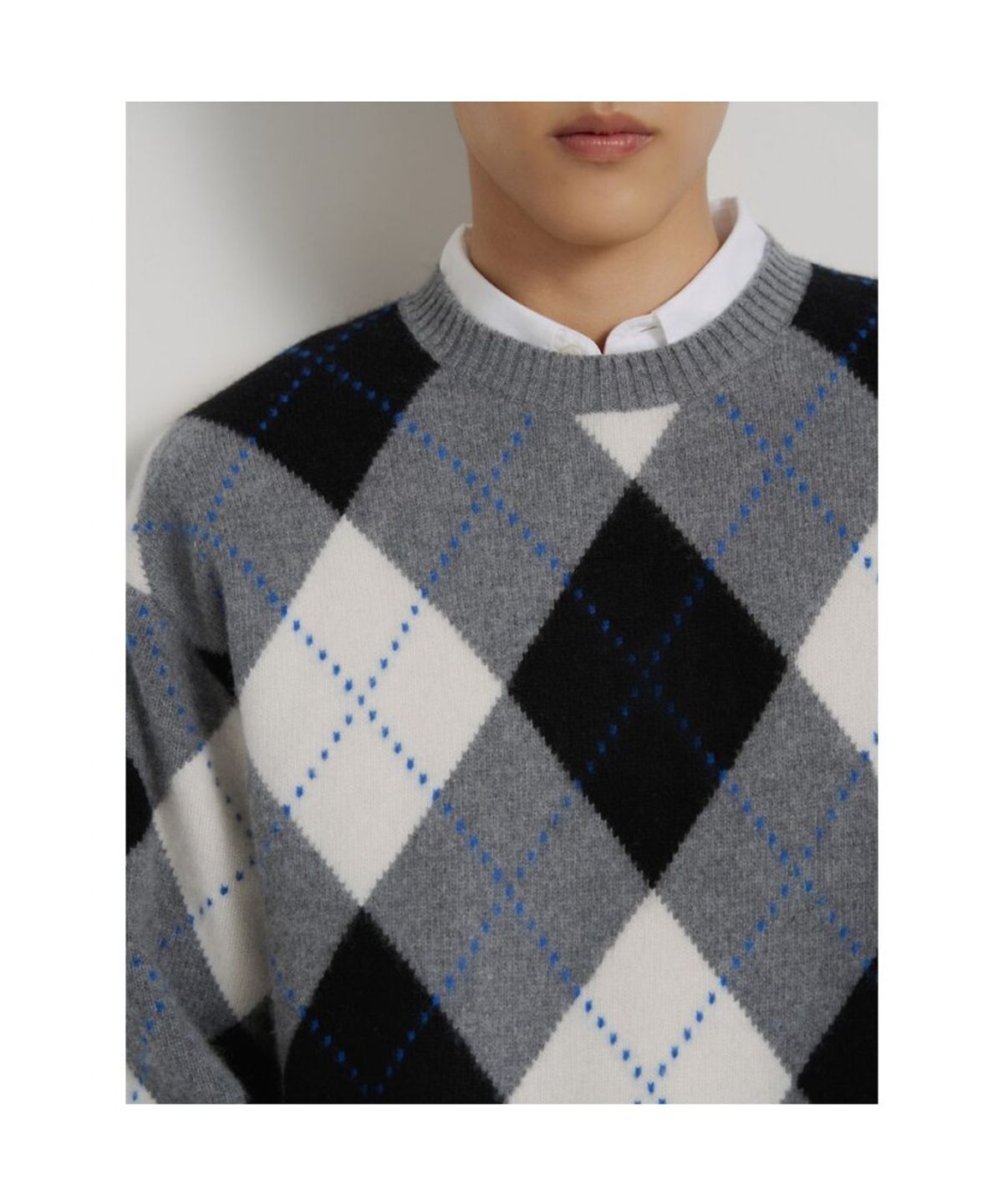 빈폴 멘(BEANPOLE MEN) 아가일 풀오버 니트  그레이