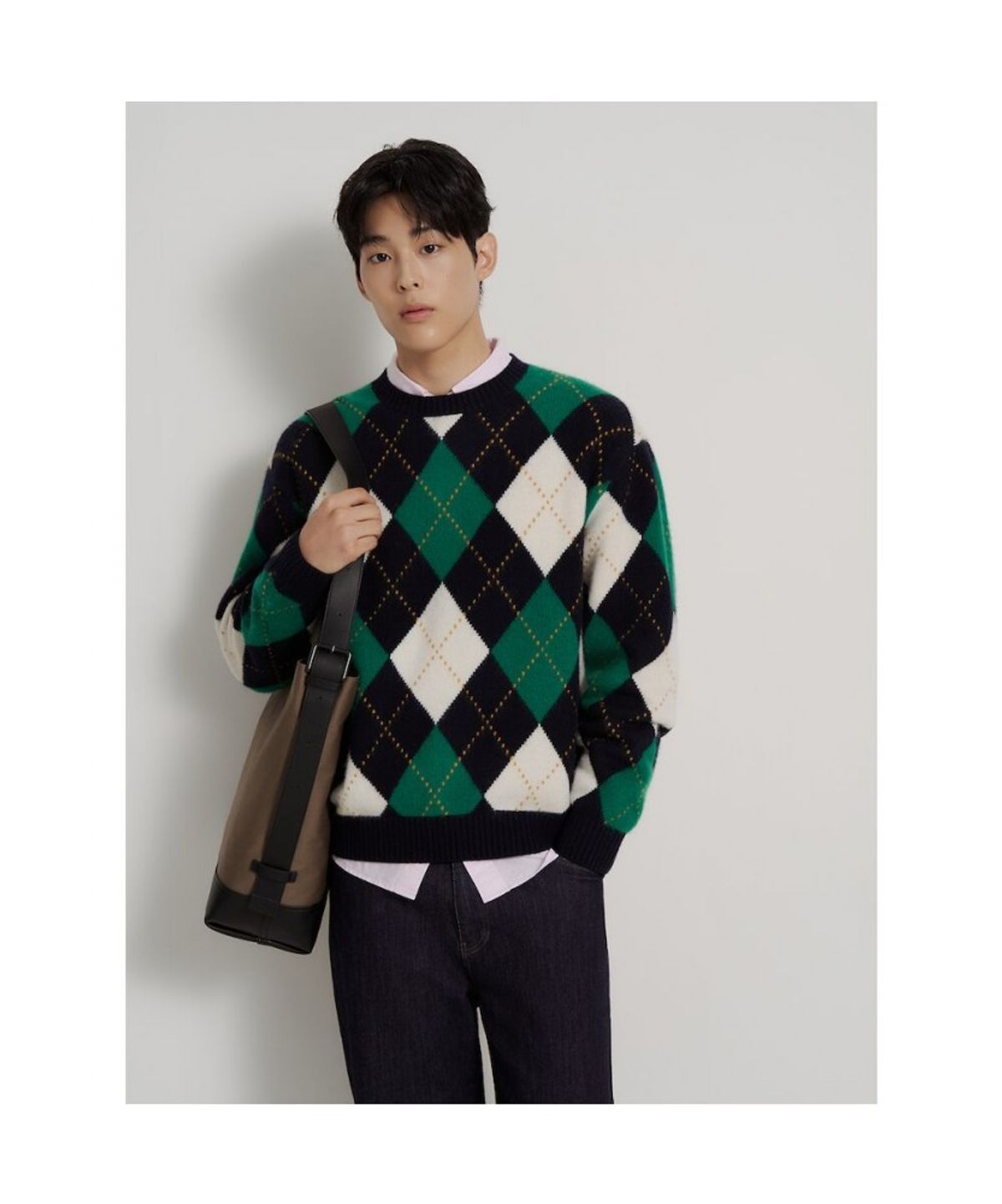 빈폴 멘(BEANPOLE MEN) 아가일 풀오버 니트  네이비