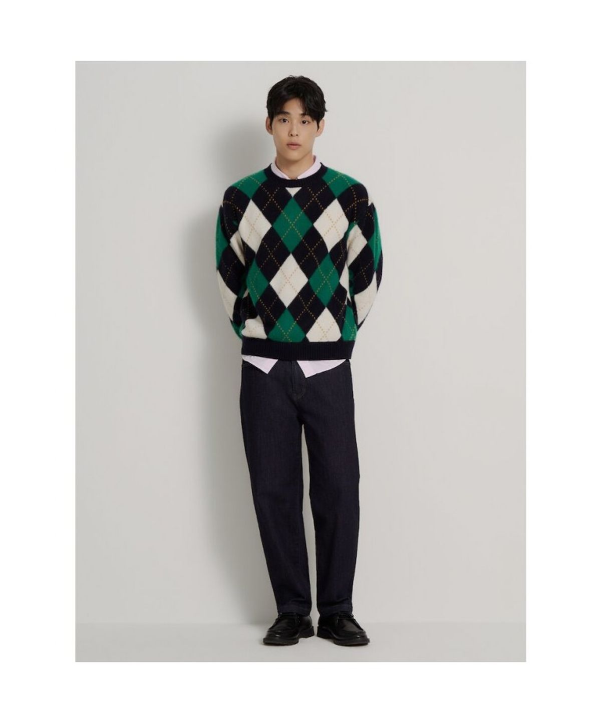 빈폴 멘(BEANPOLE MEN) 아가일 풀오버 니트  네이비