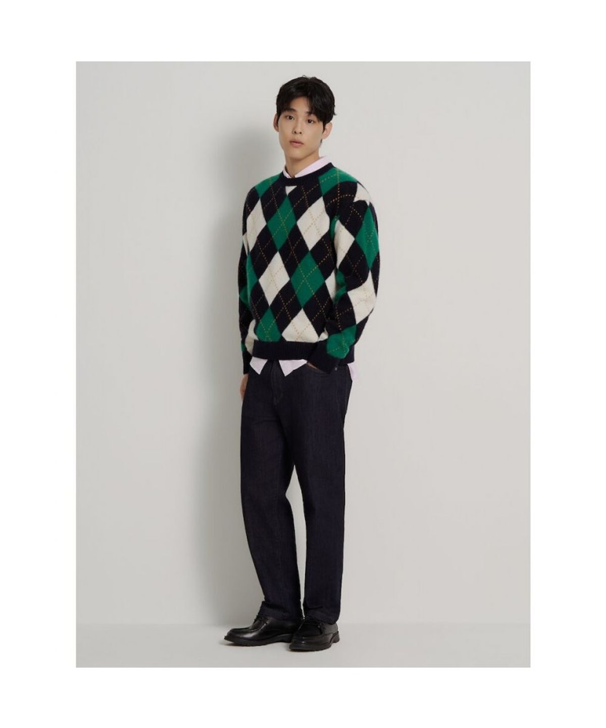 빈폴 멘(BEANPOLE MEN) 아가일 풀오버 니트  네이비
